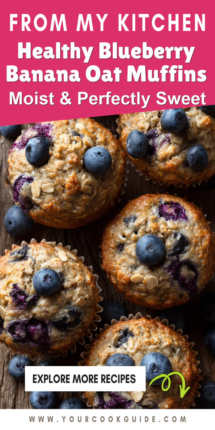 Healthy Blueberry Banana Oat Muffins served warm with cozy spices