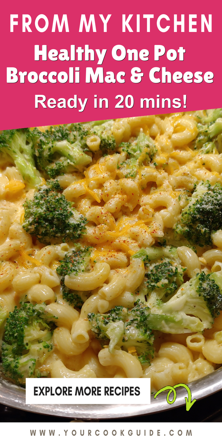 Healthy One Pot Broccoli Mac & Cheese served warm with cozy spices