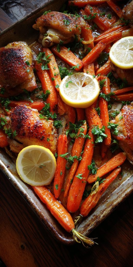 Honey Garlic Glazed Carrots and Chicken Recipe