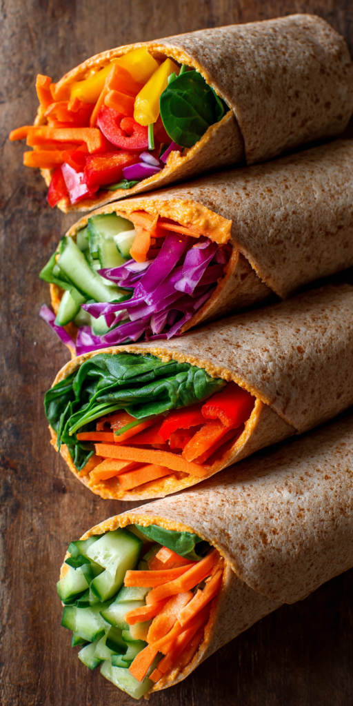 Hummus Veggie Wrap Healthy Food Dishes Recipe