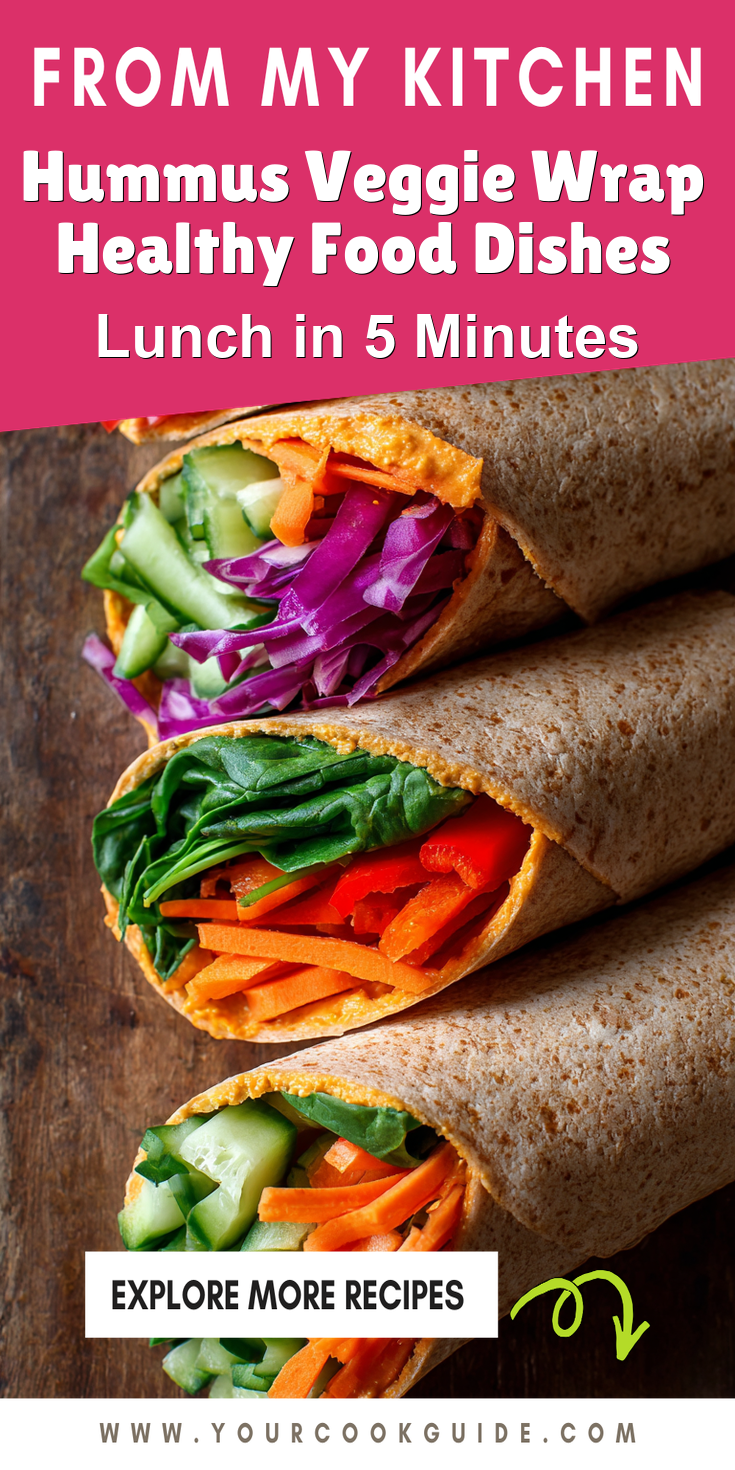 Hummus Veggie Wrap Healthy Food Dishes served warm with cozy spices
