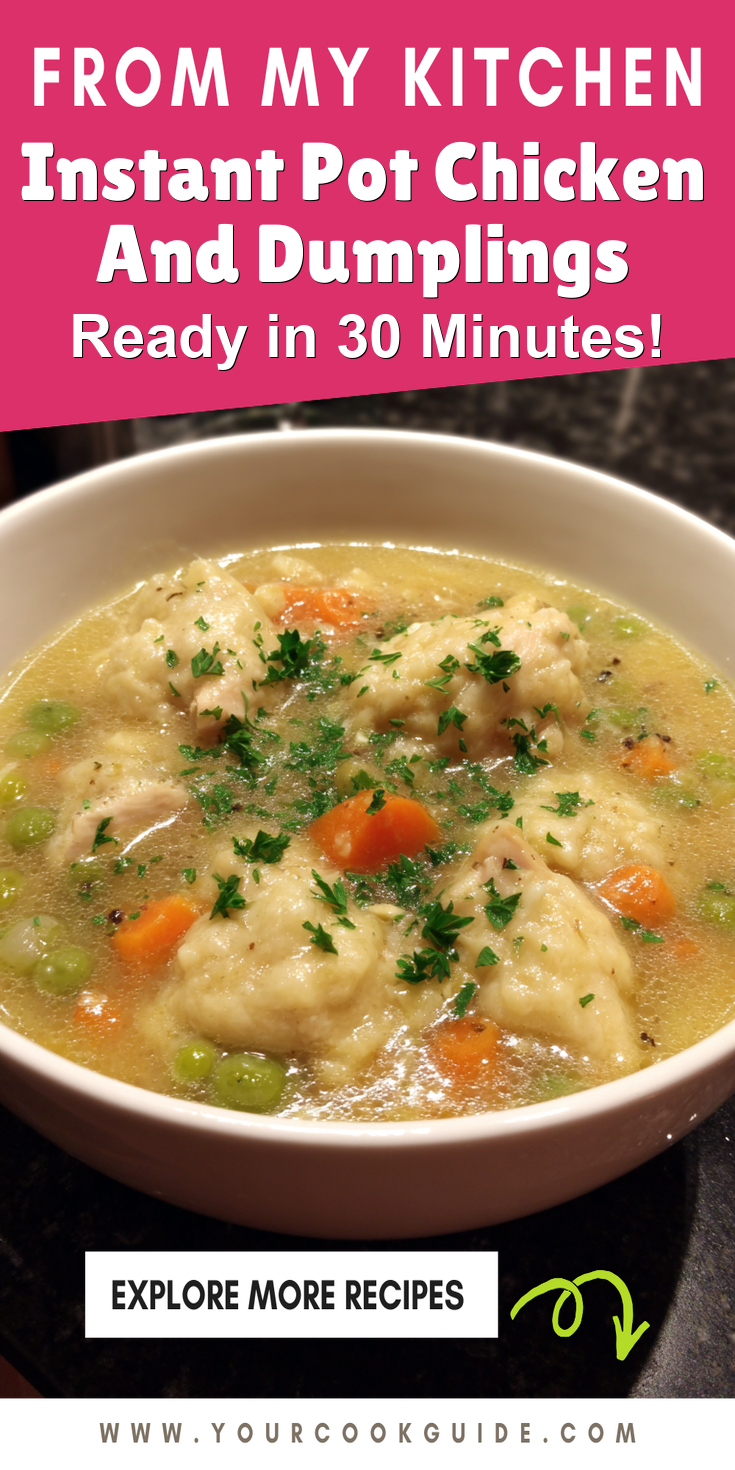 Instant Pot Chicken And Dumplings served warm with cozy spices