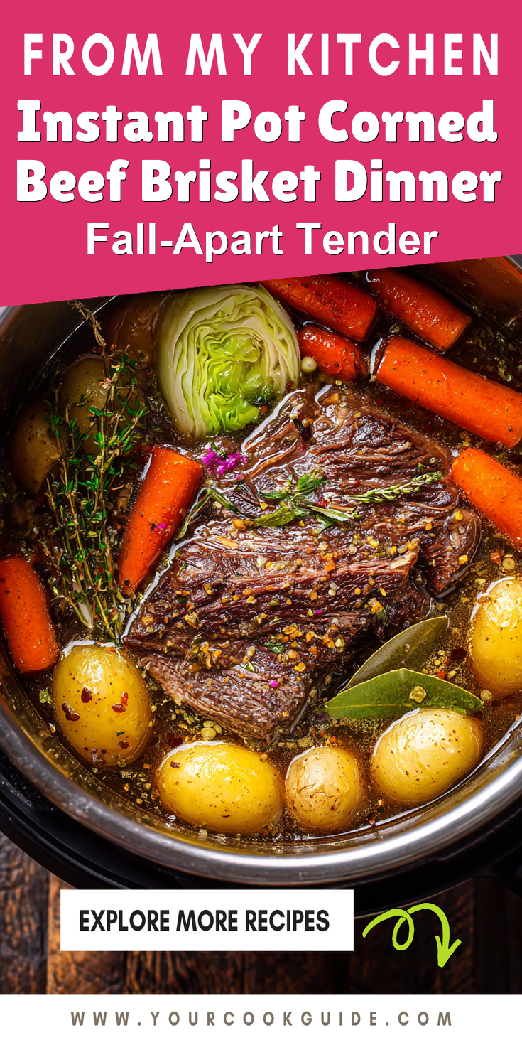 Instant Pot Corned Beef Brisket Dinner served warm with cozy spices