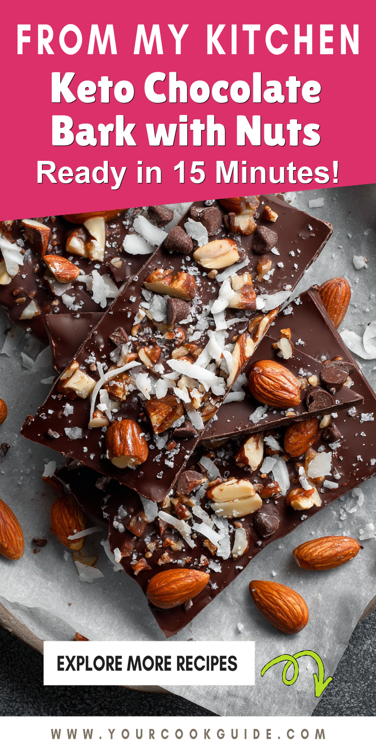 Keto Chocolate Bark with Nuts served warm with cozy spices