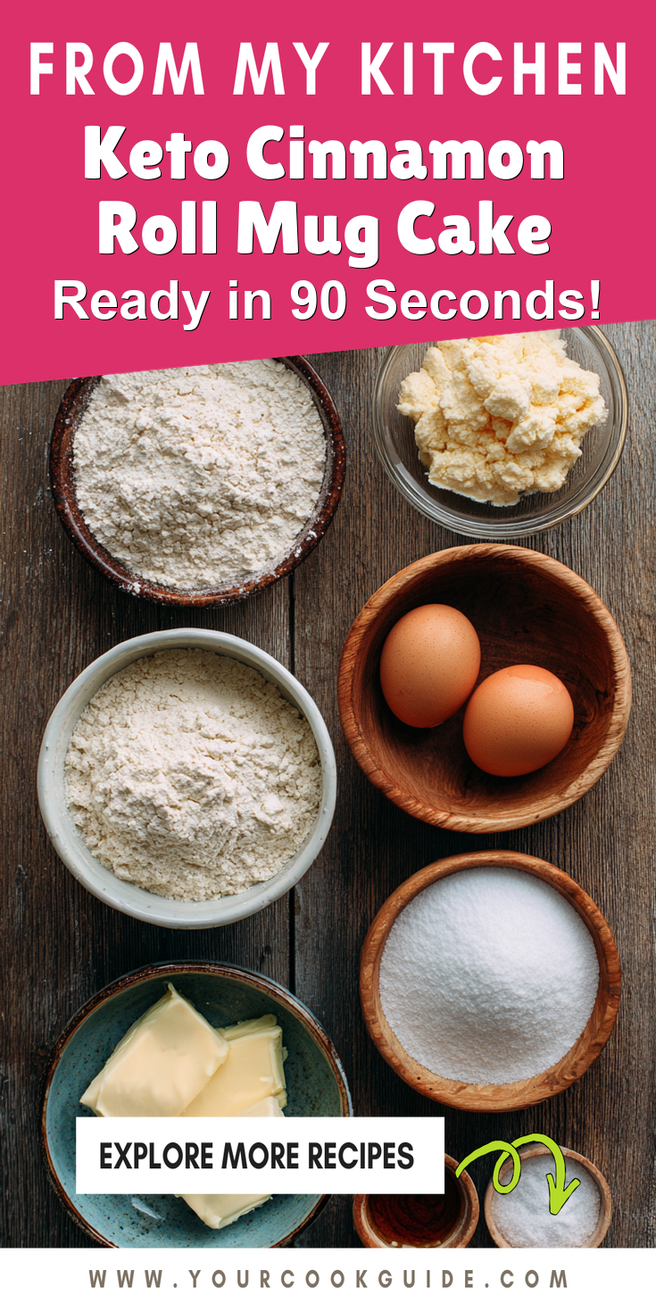 Keto Cinnamon Roll Mug Cake served warm with cozy spices