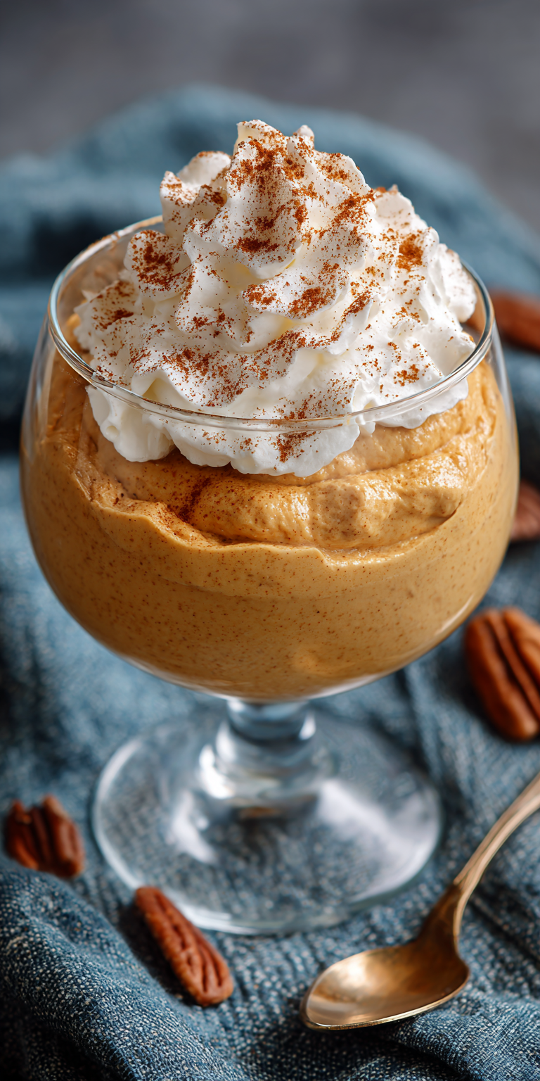 Keto Pumpkin Spice Mousse served warm with cozy spices