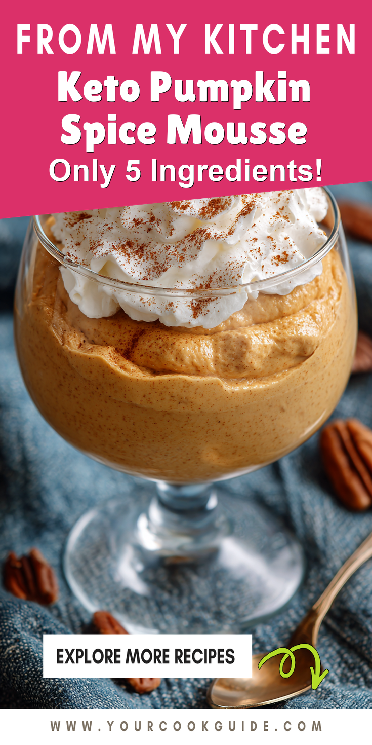 Keto Pumpkin Spice Mousse served warm with cozy spices