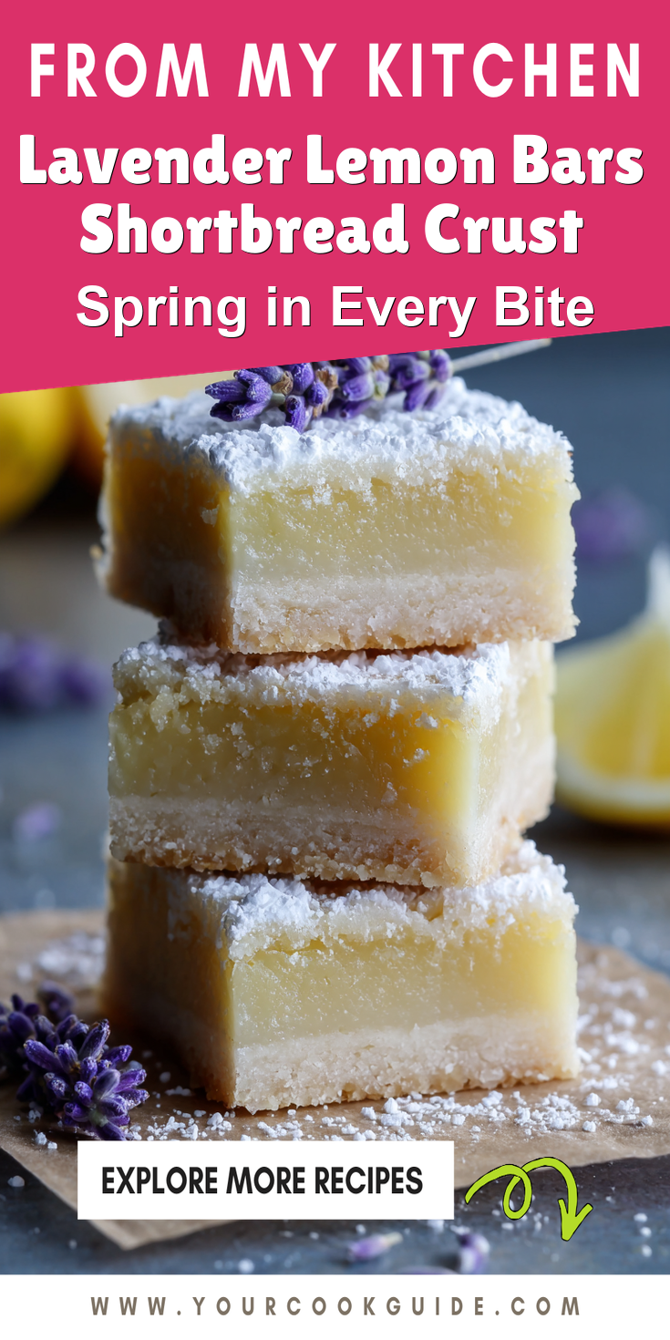 Lavender Lemon Bars Shortbread Crust served warm with cozy spices