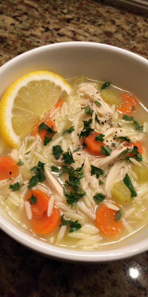 Lemon Chicken Orzo Soup Recipe