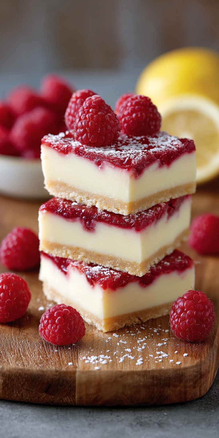 Lemon Raspberry Bars served warm with cozy spices