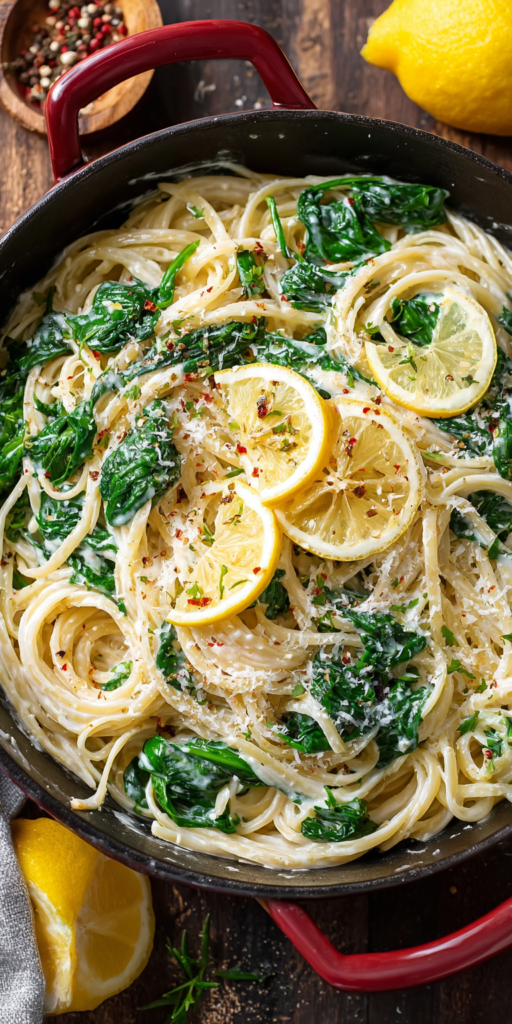 Lemon Ricotta Pasta with Spinach Recipe