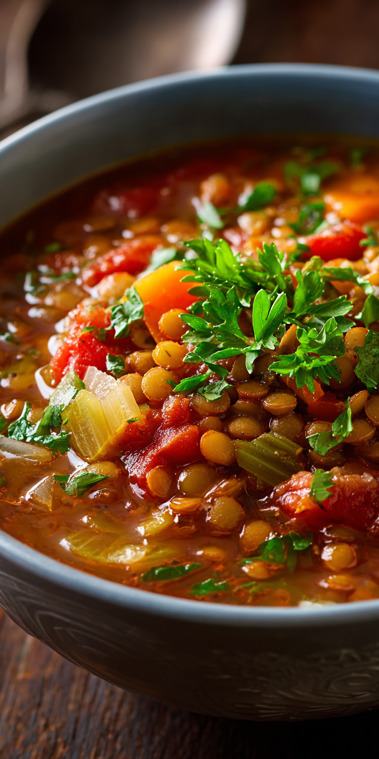 Lentil Soup Mediterranean Recipes Pot served warm with gentle spices and a cozy aroma