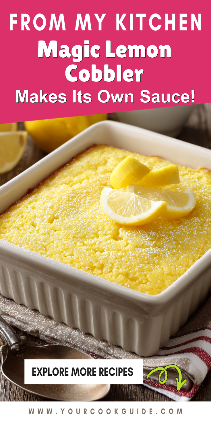 Magic Lemon Cobbler served warm with cozy spices