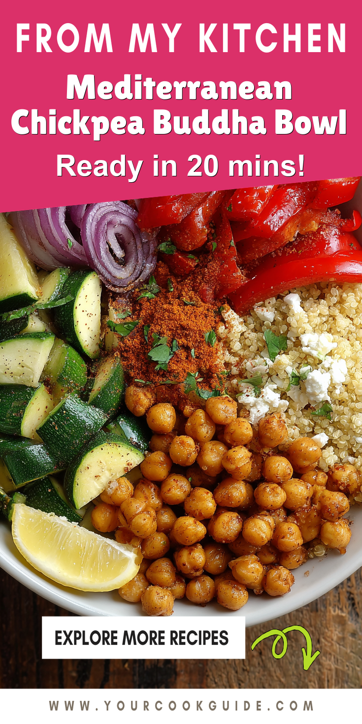 Mediterranean Chickpea Buddha Bowl served warm with cozy spices