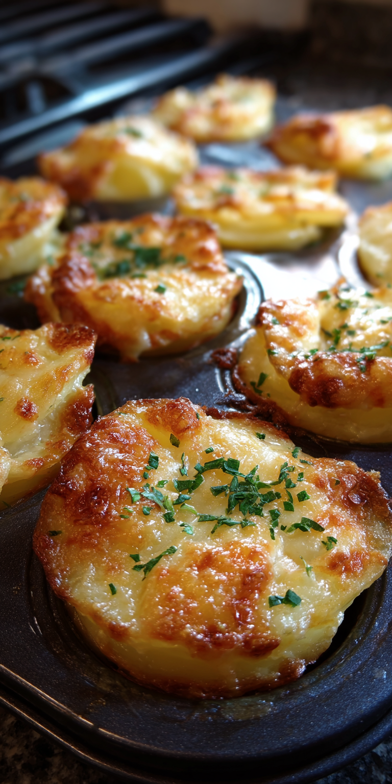 Mini Individual Scalloped Potatoes served warm with cozy spices