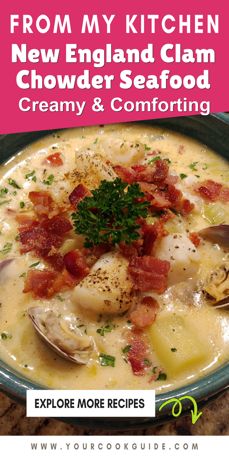 New England Clam Chowder Seafood served warm with cozy spices