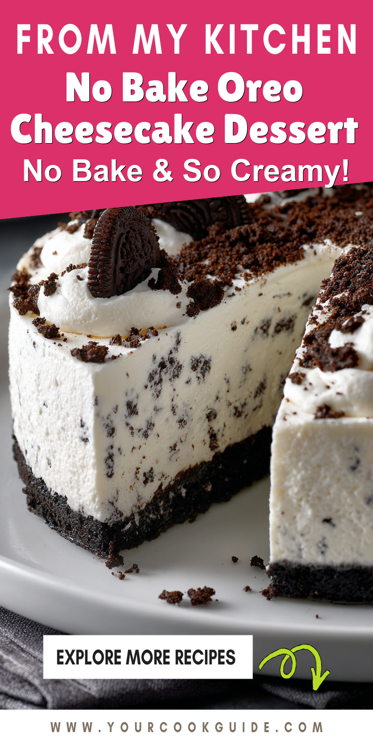 No Bake Oreo Cheesecake Dessert served warm with cozy spices