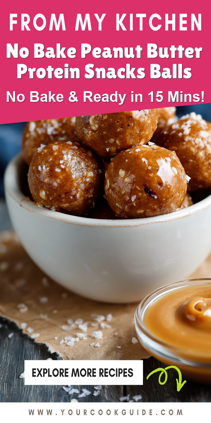 No Bake Peanut Butter Protein Snacks Balls served warm with cozy spices