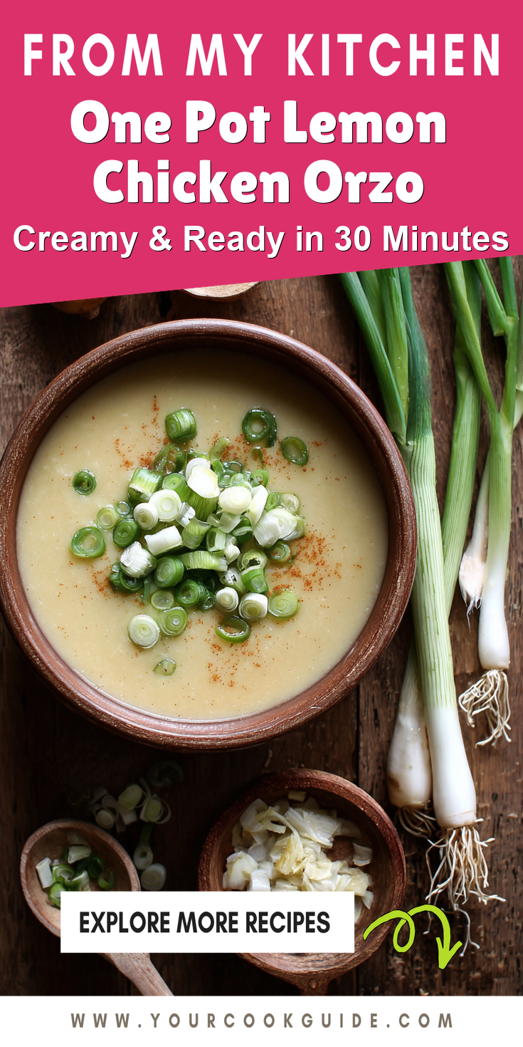 One Pot Lemon Chicken Orzo served warm with cozy spices