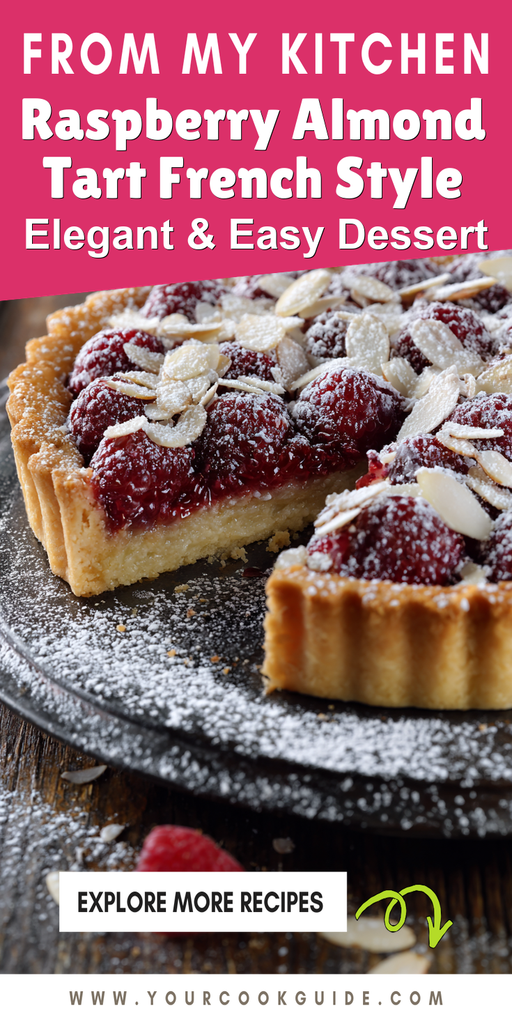 Raspberry Almond Tart French Style served warm with cozy spices