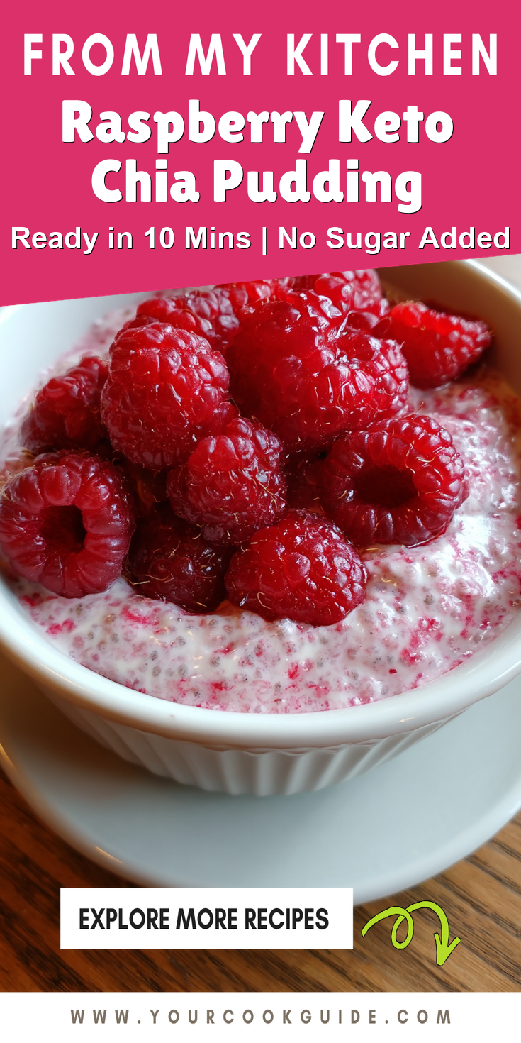 Raspberry Keto Chia Pudding served warm with cozy spices