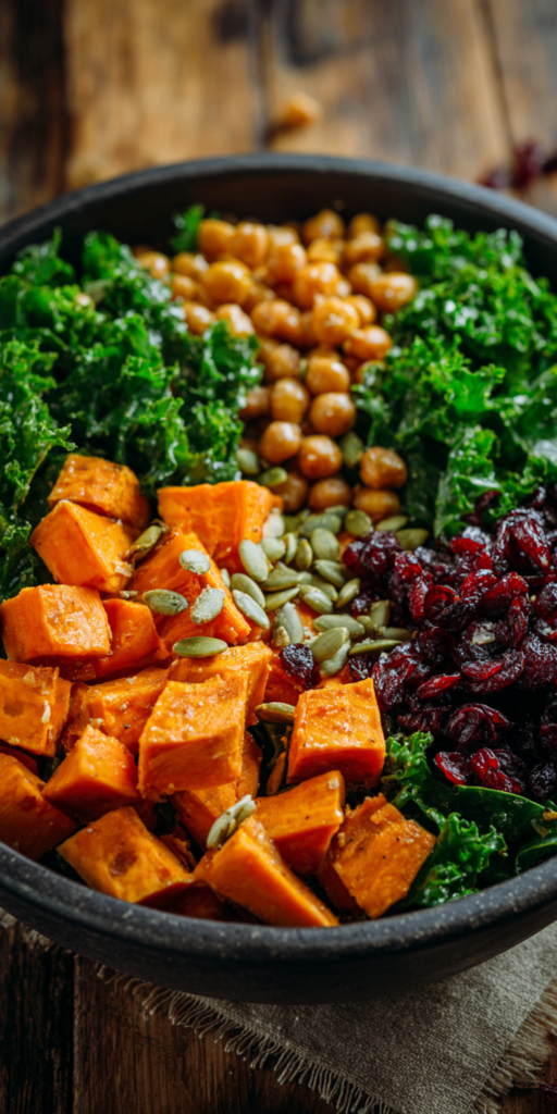 Roast Sweet Potato Kale Salad Bowl Recipe