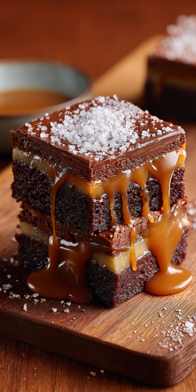 Salted Caramel Brownie Dessert served warm with cozy spices