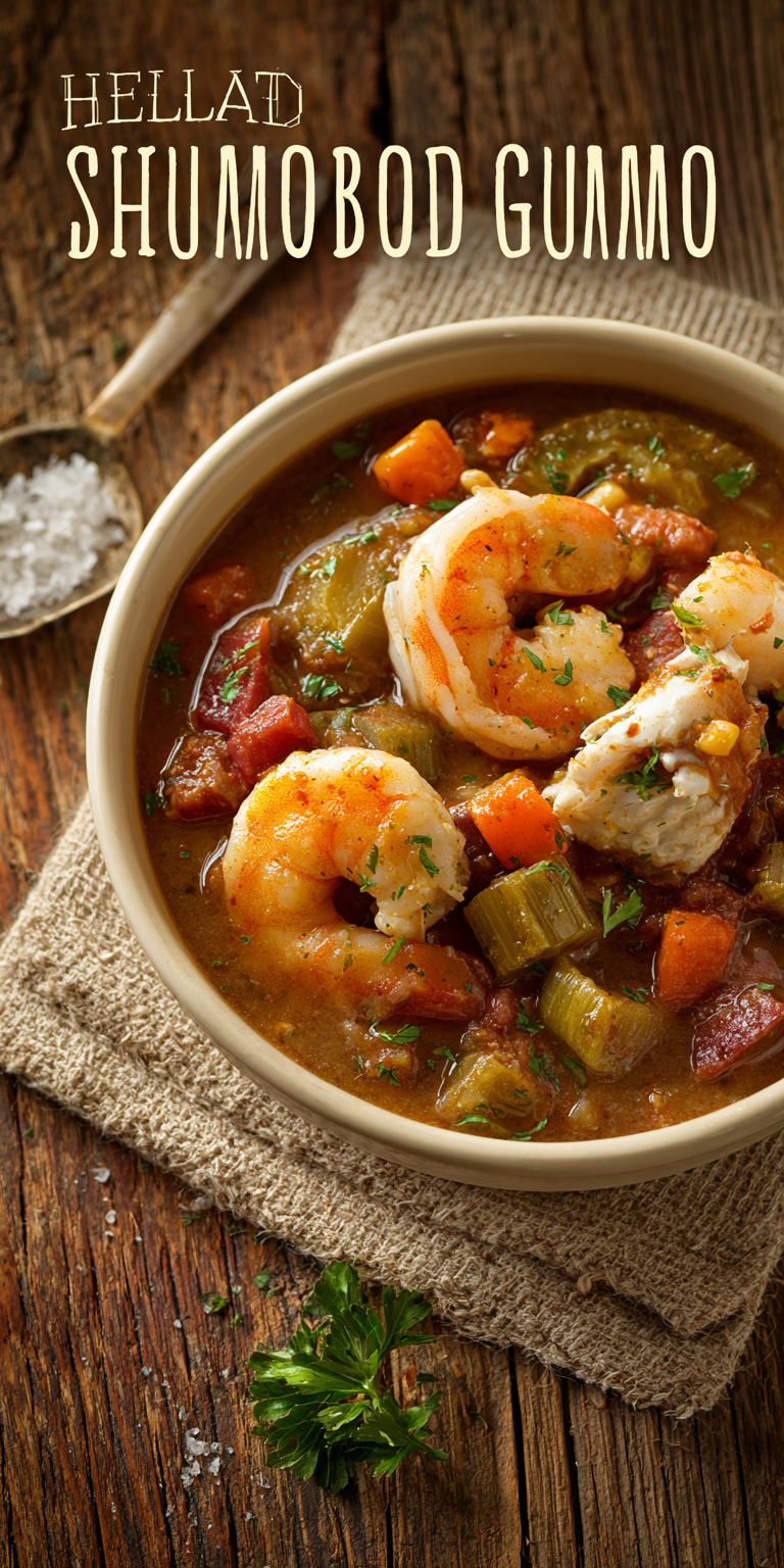 Seafood Gumbo Authentic Recipe served warm with cozy spices