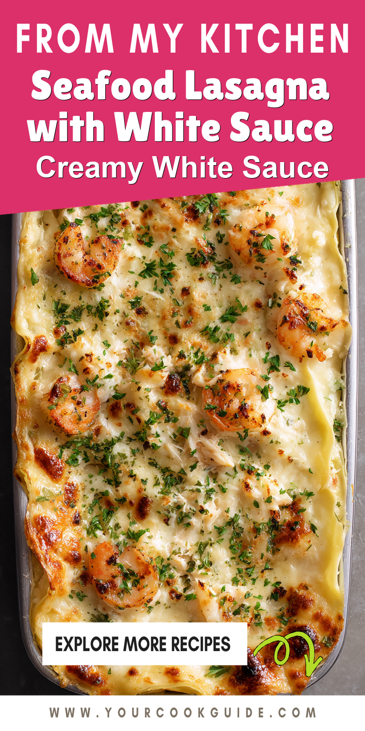Seafood Lasagna with White Sauce served warm with gentle spices and a cozy aroma