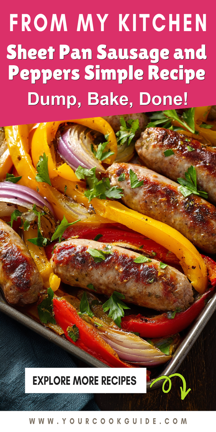 Sheet Pan Sausage and Peppers Simple Recipe served warm with cozy spices