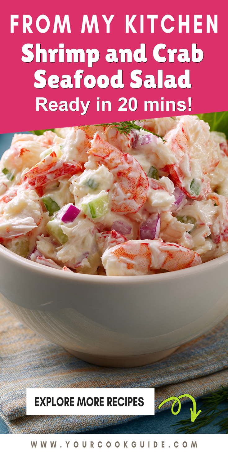 Shrimp and Crab Seafood Salad served warm with cozy spices