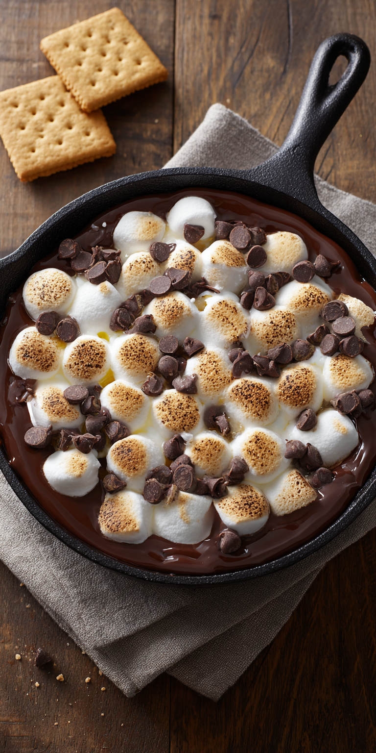 Smores Dip Skillet Dessert served warm with cozy spices