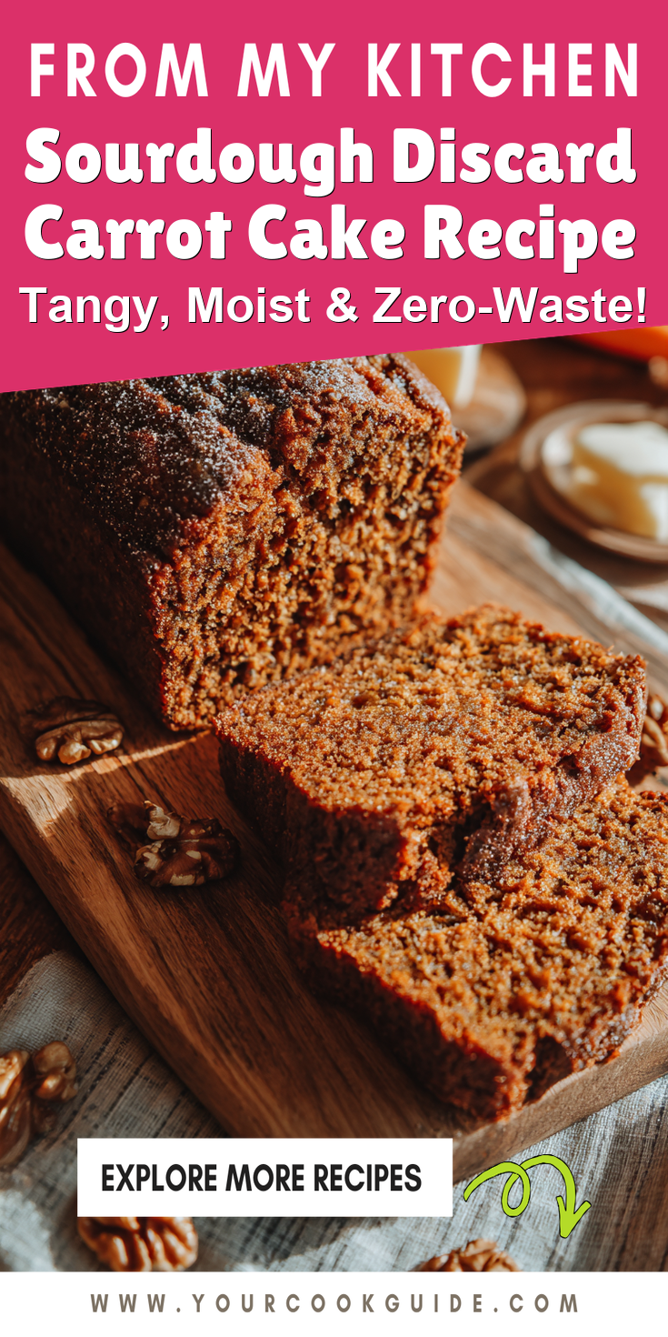 Sourdough Discard Carrot Cake Recipe served warm with cozy spices
