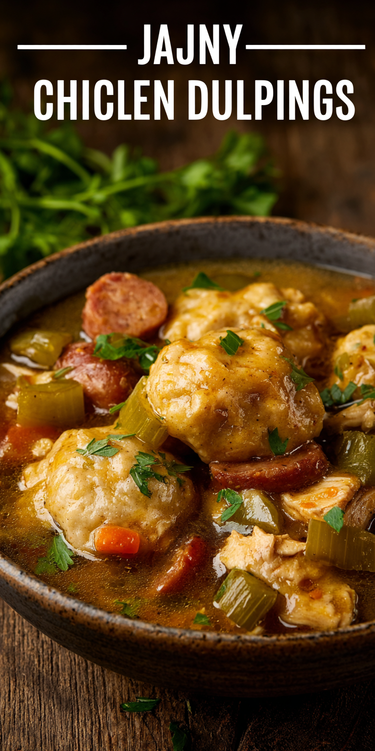 Spicy Cajun Chicken And Dumplings served warm with cozy spices