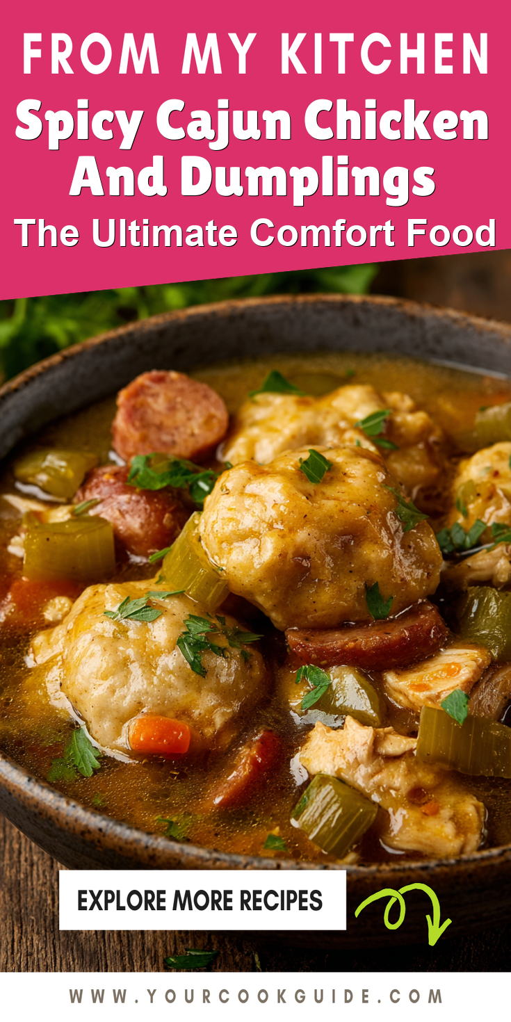 Spicy Cajun Chicken And Dumplings served warm with cozy spices