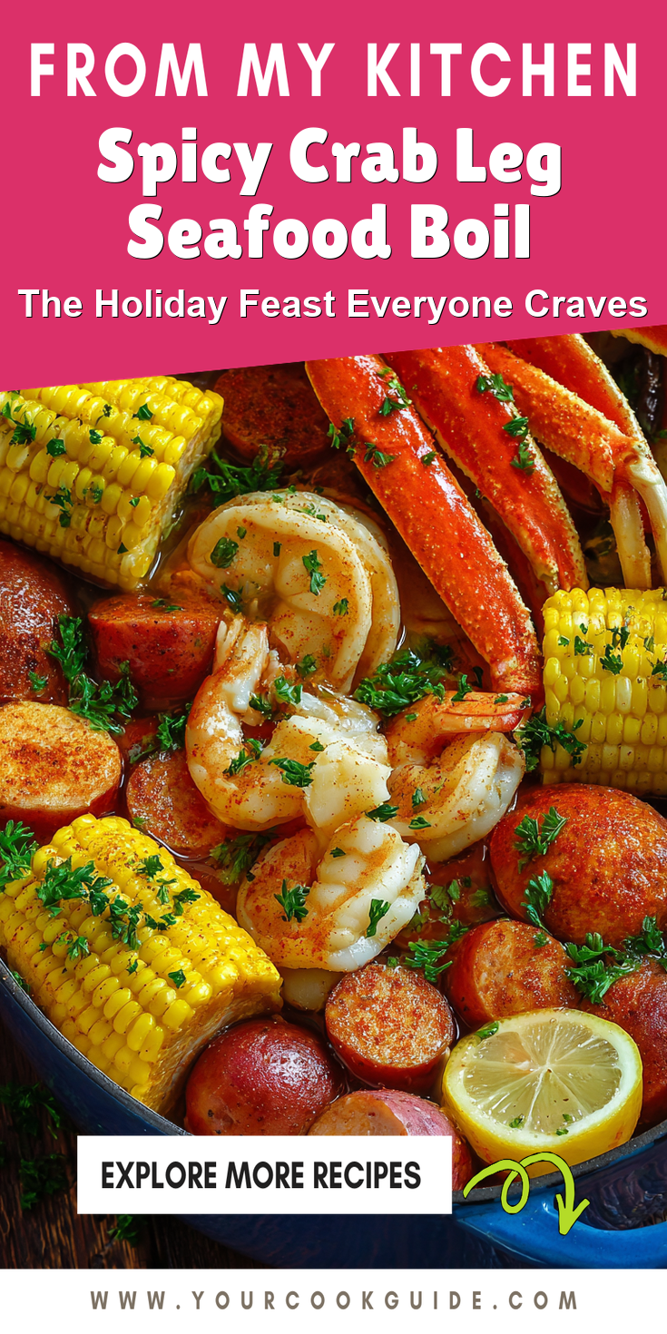 Spicy Crab Leg Seafood Boil served on a plate