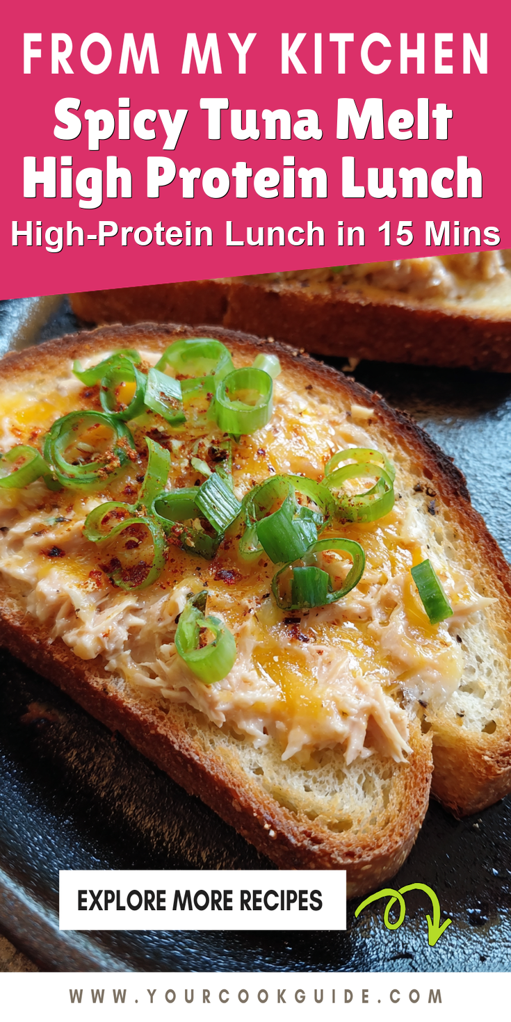 Spicy Tuna Melt High Protein Lunch served warm with cozy spices