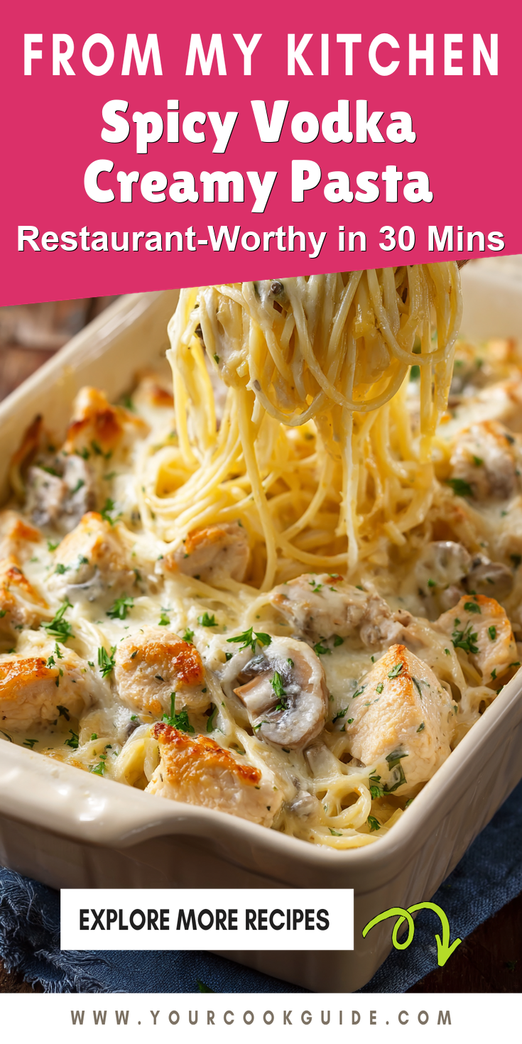 Spicy Vodka Creamy Pasta served warm with cozy spices