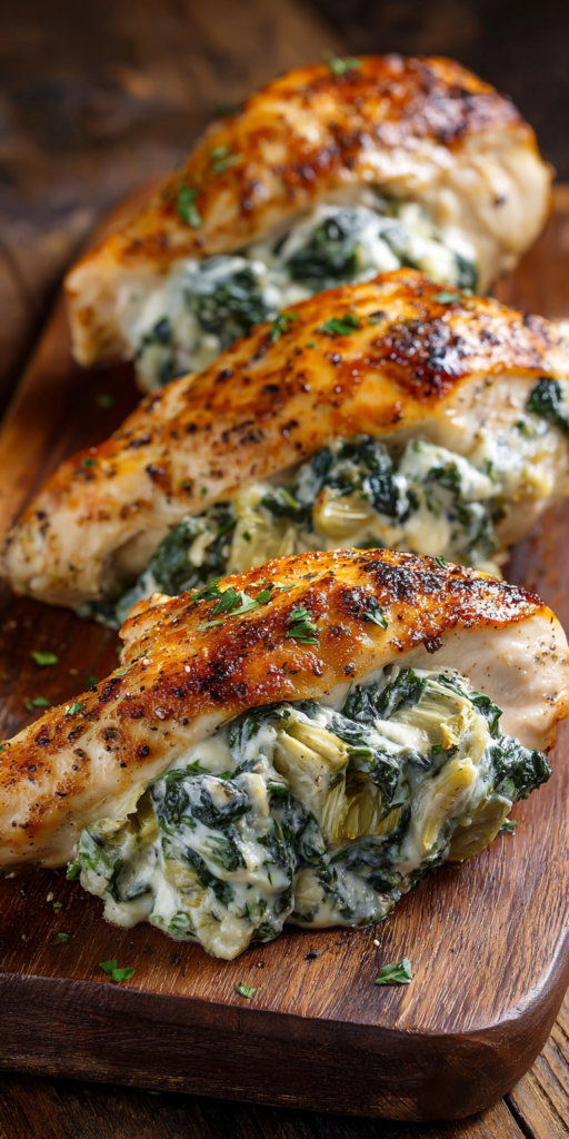 Spinach Artichoke Stuffed Easy Chicken Recipe