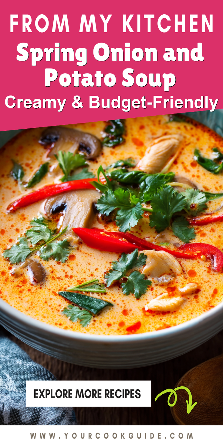 Spring Onion and Potato Soup served warm with cozy spices