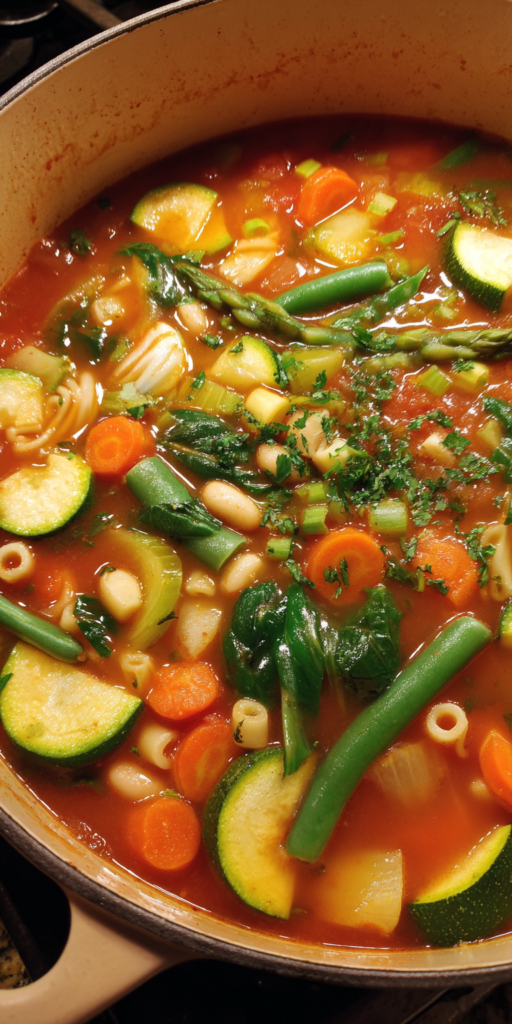 Spring Vegetable Minestrone Italian Soup Recipe