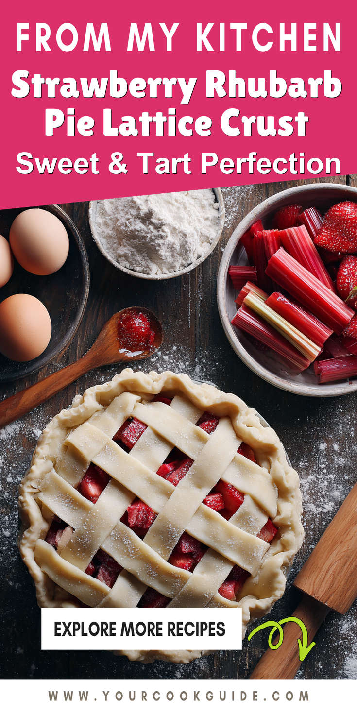 Strawberry Rhubarb Pie Lattice Crust served warm with cozy spices