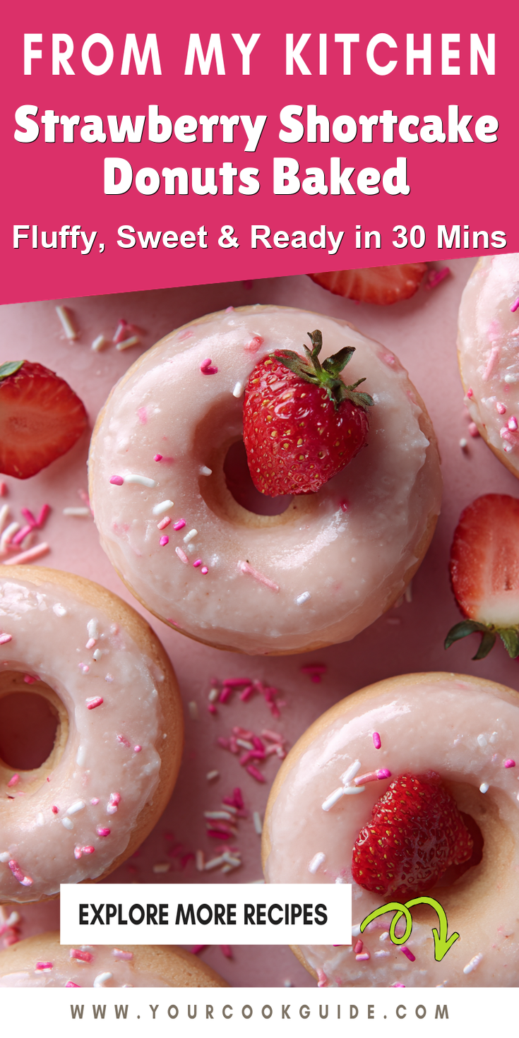 Strawberry Shortcake Donuts Baked served warm with cozy spices