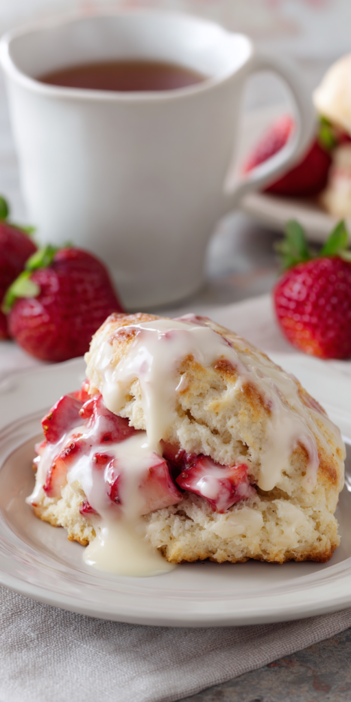 Strawberry Shortcake Scones with Glaze Recipe