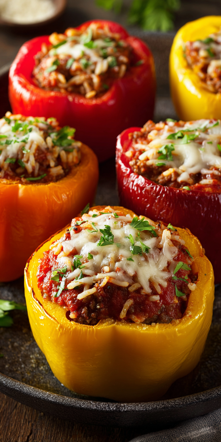 Stuffed Bell Peppers Simple Recipe served warm with cozy spices