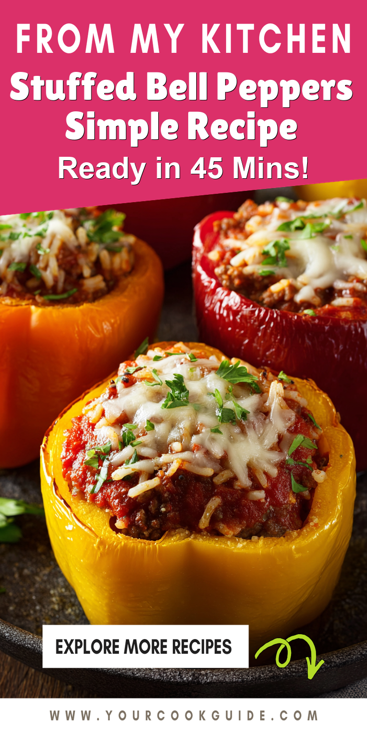 Stuffed Bell Peppers Simple Recipe served warm with cozy spices