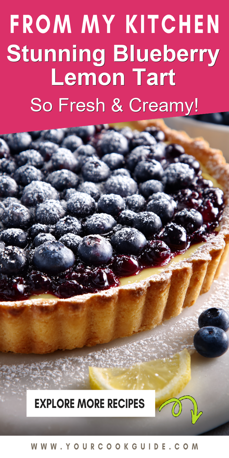 Stunning Blueberry Lemon Tart served warm with cozy spices