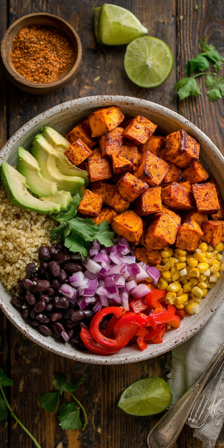Sweet Potato Black Bean Healthy Meal Prep served warm with cozy spices