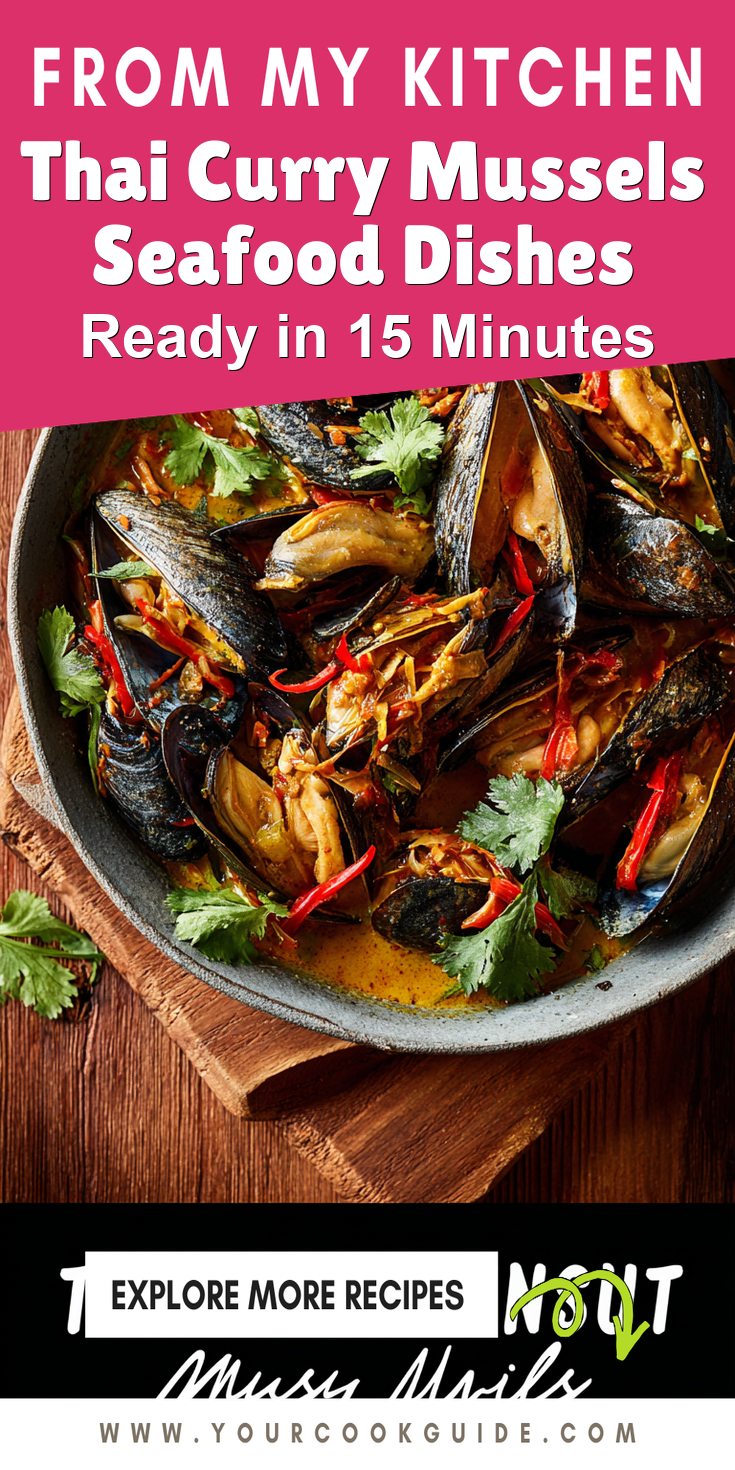 Thai Curry Mussels Seafood Dishes served warm with cozy spices