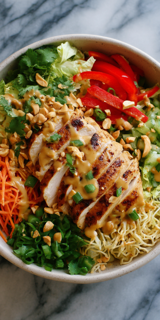 Thai Peanut Chicken Salad Bowl Recipe